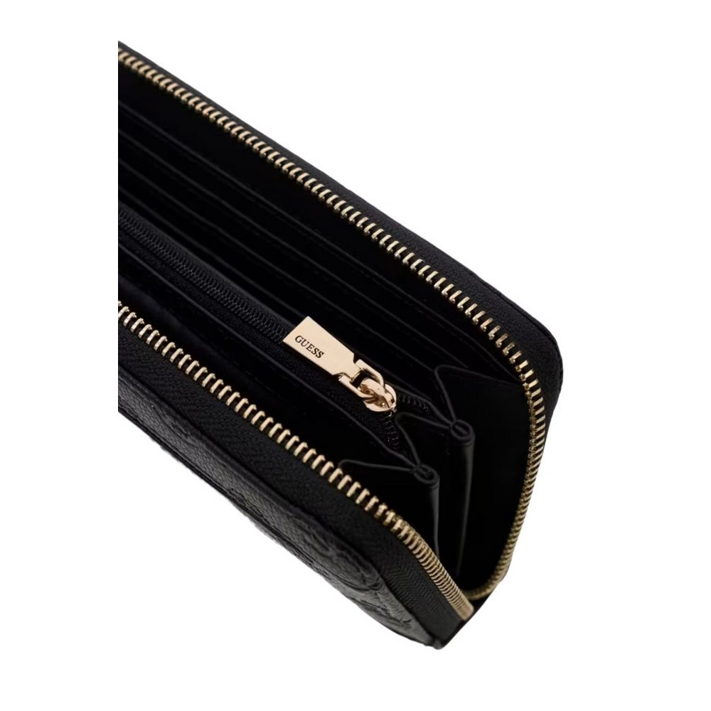 GUESS ELLA LOGO SLG LRG ZIP AROUND ΠΟΡΤΟΦΟΛΙ ΓΥΝΑΙΚΕΙΟ BLACK
