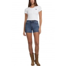 GUESS JEANS SL CN SNAP EMBRO T-SHIRT ΜΠΛΟΥΖΑ ΓΥΝΑΙΚΕΙΑ WHITE