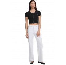 GUESS JEANS SL CN SNAP EMBRO T-SHIRT ΜΠΛΟΥΖΑ ΓΥΝΑΙΚΕΙΑ BLACK