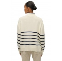 SUPERDRY D3 STUD KNIT ZIP UP HENLEY ΜΠΛΟΥΖΑ ΠΛΕΚΤΗ ΓΥΝΑΙΚΕΙΑ OFF WHITE