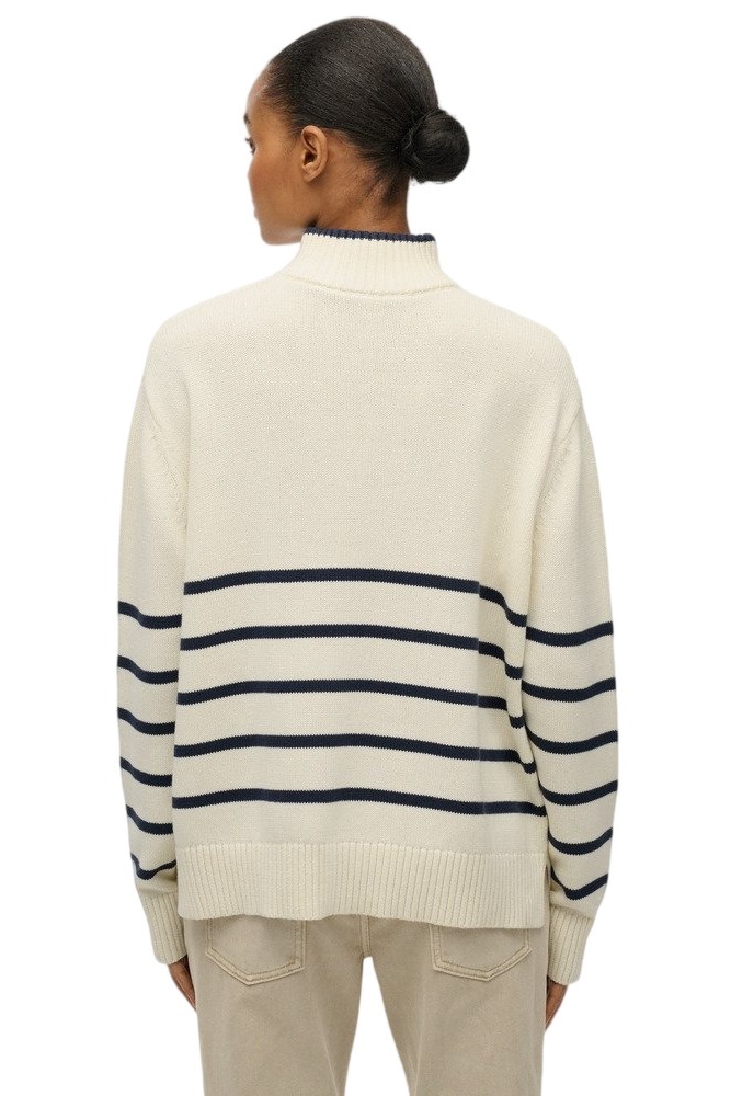 SUPERDRY D3 STUD KNIT ZIP UP HENLEY ΜΠΛΟΥΖΑ ΠΛΕΚΤΗ ΓΥΝΑΙΚΕΙΑ OFF WHITE