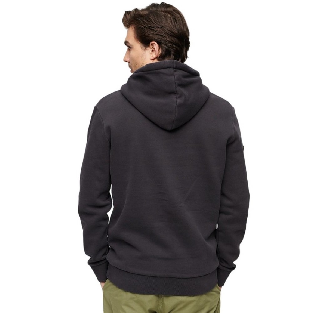 SUPERDRY TERRAIN LOGO OVERDYED HOODIE ΜΠΛΟΥΖΑ ΦΟΥΤΕΡ ΑΝΔΡΙΚΗ BLACK