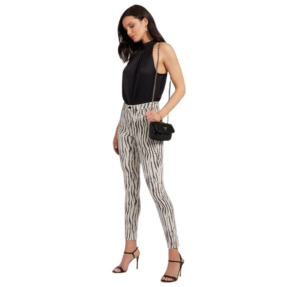 GUESS1981 SKINNY ΠΑΝΤΕΛΟΝΙ ΓΥΝΑΙΚΕΙΟ ZEBRA PRINT