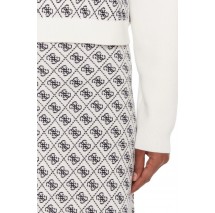 GUESS LS MN AUBREY 4G SWTR ΜΠΛΟΥΖΑ ΠΛΕΚΤΗ ΓΥΝΑΙΚΕΙΑ WHITE/BLACK
