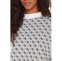 GUESS LS MN AUBREY 4G SWTR ΜΠΛΟΥΖΑ ΠΛΕΚΤΗ ΓΥΝΑΙΚΕΙΑ WHITE/BLACK