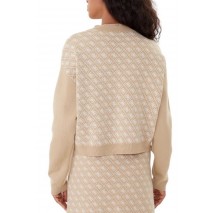 GUESS LS MN AUBREY 4G SWTR ΜΠΛΟΥΖΑ ΠΛΕΚΤΗ ΓΥΝΑΙΚΕΙΑ BEIGE