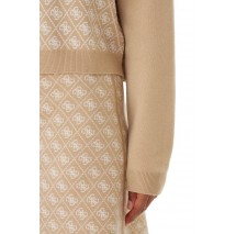 GUESS LS MN AUBREY 4G SWTR ΜΠΛΟΥΖΑ ΠΛΕΚΤΗ ΓΥΝΑΙΚΕΙΑ BEIGE