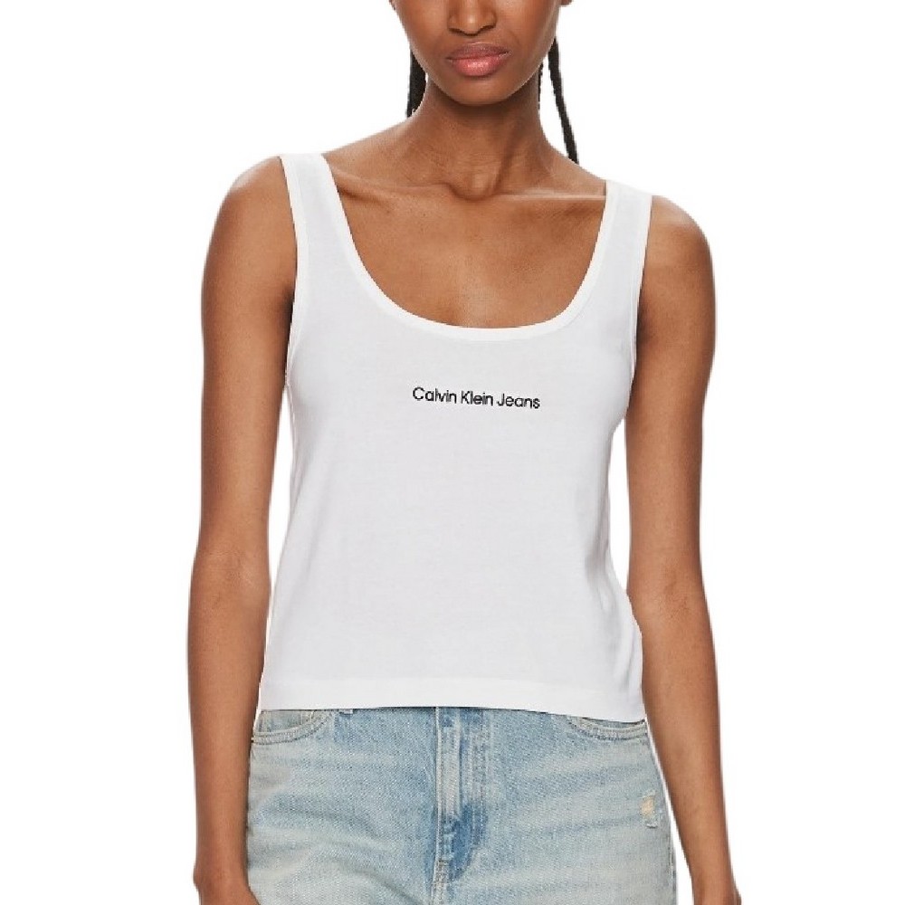 CALVIN KLEIN JEANS INSTITUTIONAL STRAPPY TOP ΤΟΠ ΓΥΝΑΙΚΕΙΟ BRIGHT WHITE