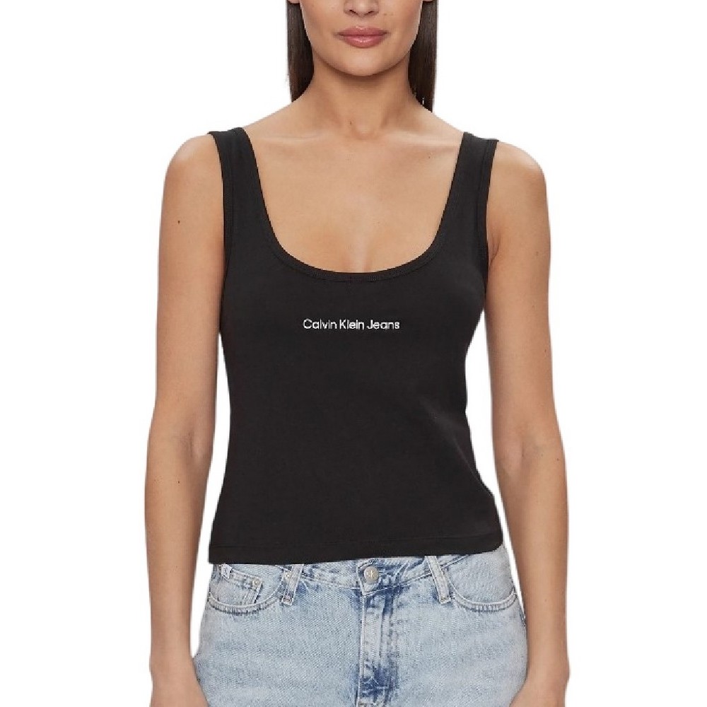 CALVIN KLEIN JEANS INSTITUTIONAL STRAPPY TOP ΤΟΠ ΓΥΝΑΙΚΕΙΟ BLACK