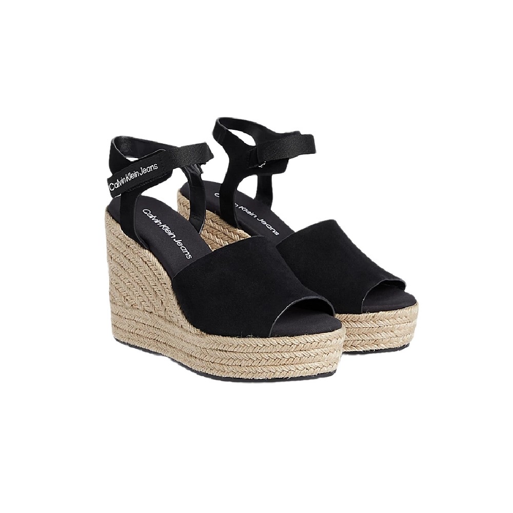 CALVIN KLEIN  JEANS WEDGE SANDAL ANKLE CLIP SU ΠΕΔΙΛΟ ΓΥΝΑΙΚΕΙΟ BLACK