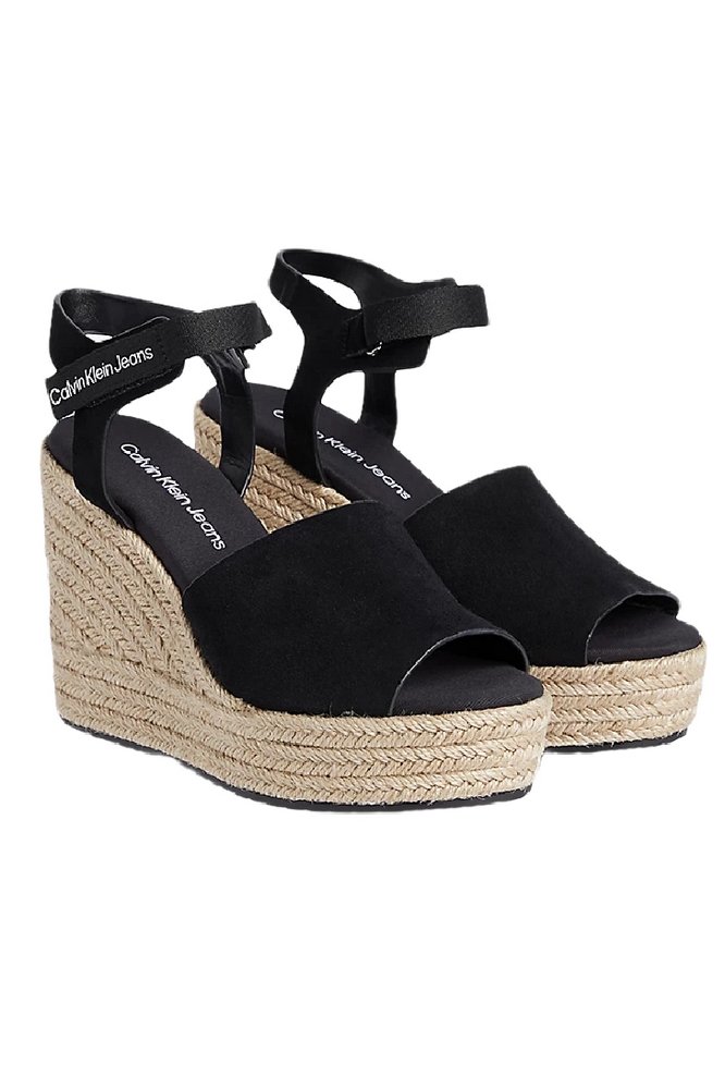 CALVIN KLEIN  JEANS WEDGE SANDAL ANKLE CLIP SU ΠΕΔΙΛΟ ΓΥΝΑΙΚΕΙΟ BLACK