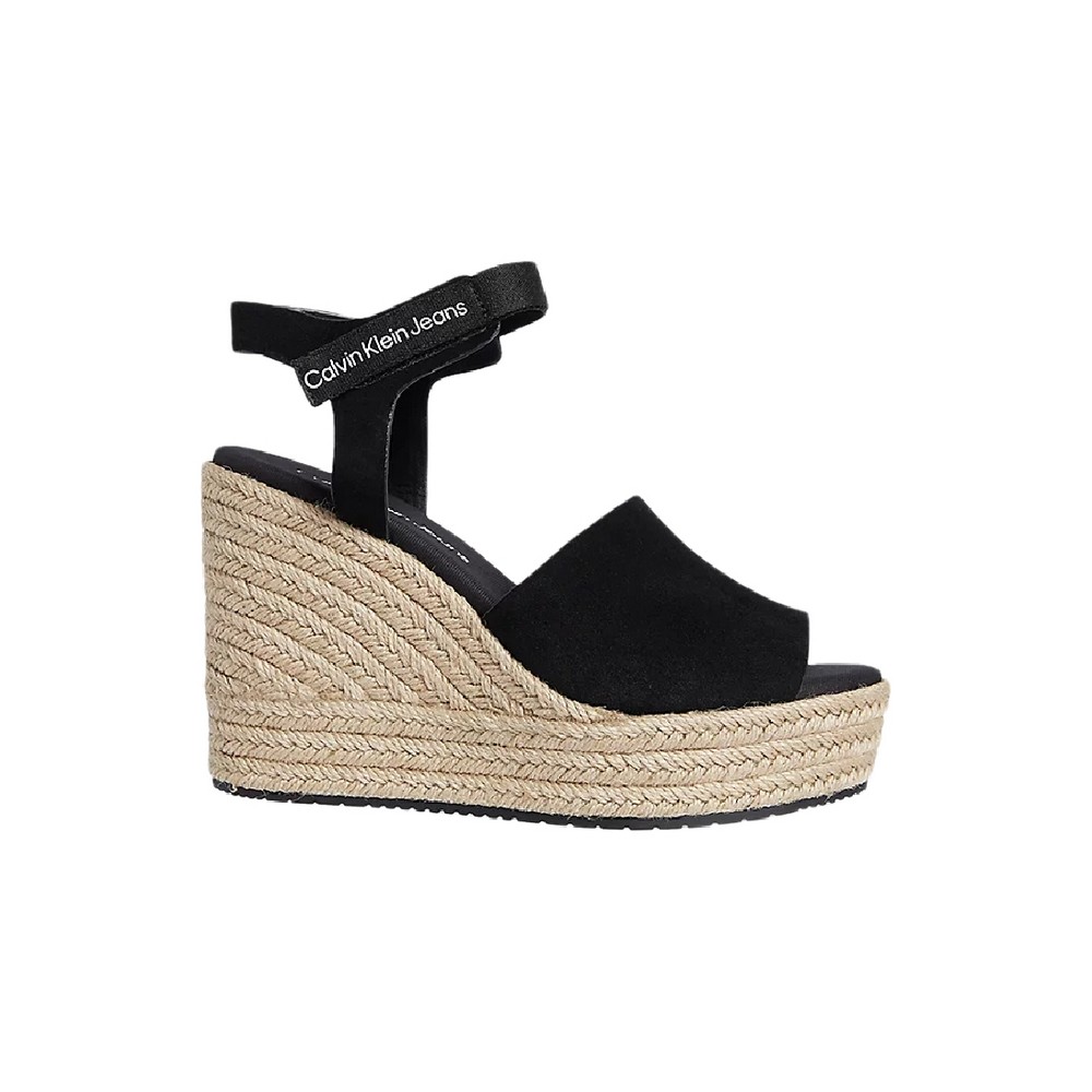 CALVIN KLEIN  JEANS WEDGE SANDAL ANKLE CLIP SU ΠΕΔΙΛΟ ΓΥΝΑΙΚΕΙΟ BLACK