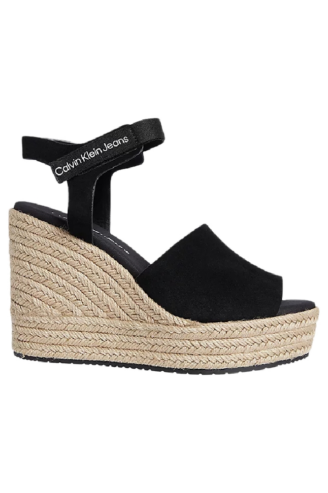 CALVIN KLEIN  JEANS WEDGE SANDAL ANKLE CLIP SU ΠΕΔΙΛΟ ΓΥΝΑΙΚΕΙΟ BLACK
