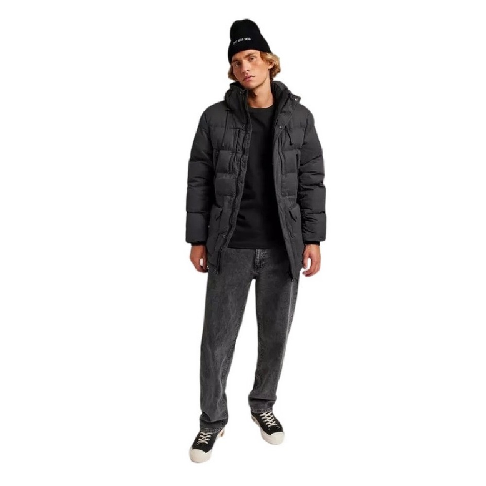 SUPERDRY MF HOODED PARKA ΜΠΟΥΦΑΝ ΑΝΔΡΙΚΟ BLACK