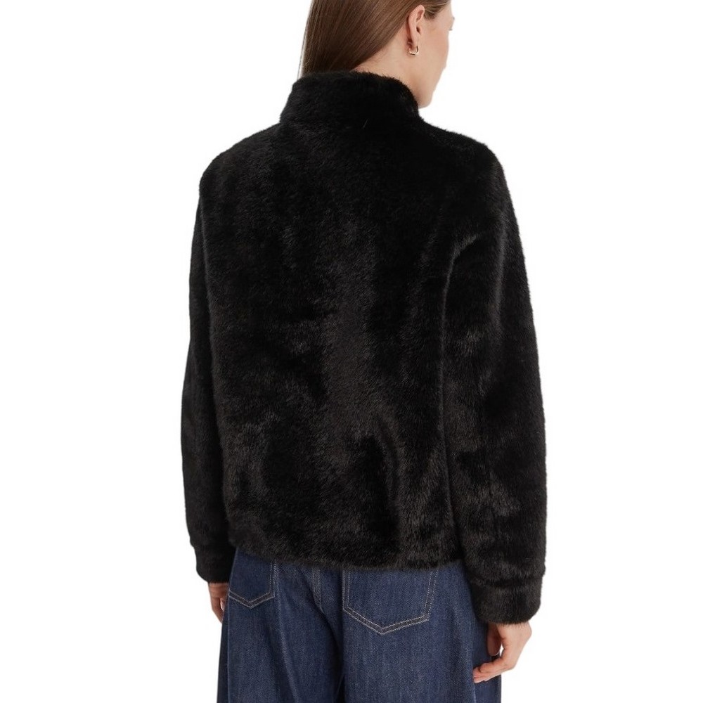 GUESS LUNA FAUX FUR JACKET ΠΑΛΤΟ ΓΟΥΝΑΚΙ ΓΥΝΑΙΚΕΙΟ BLACK