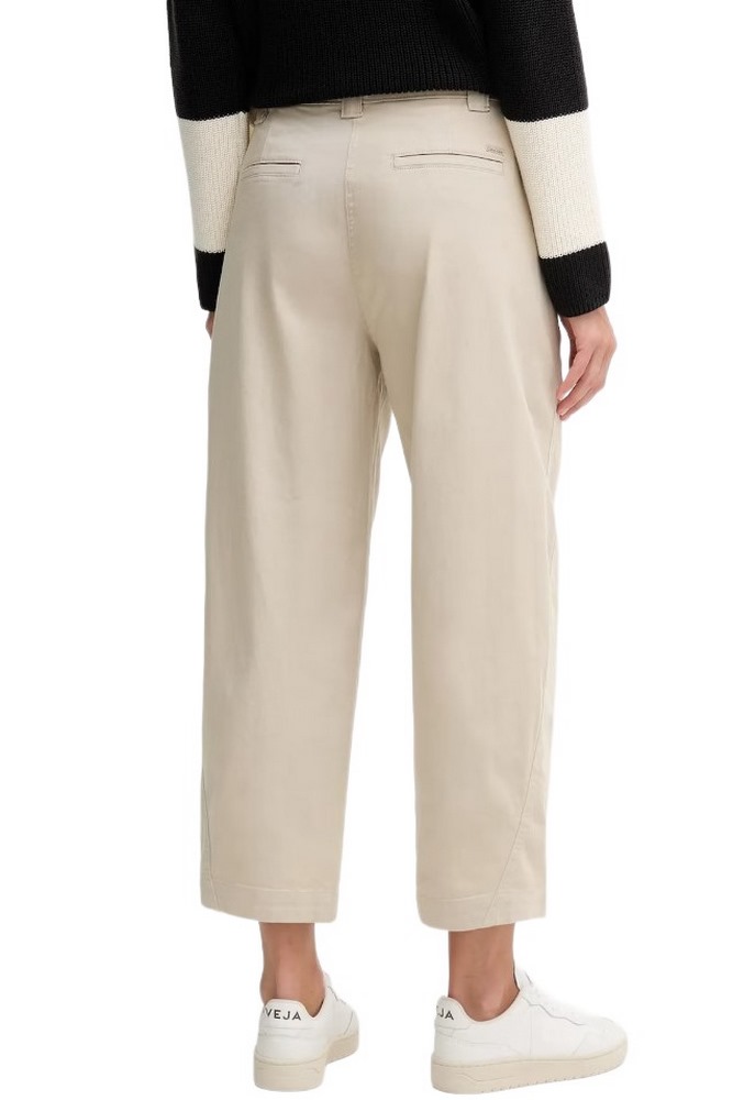 CALVIN KLEIN JEANS STRETCH COTTON TWILL BARREL LEG ΠΑΝΤΕΛΟΝΙ ΓΥΝΑΙΚΕΙΟ BEIGE