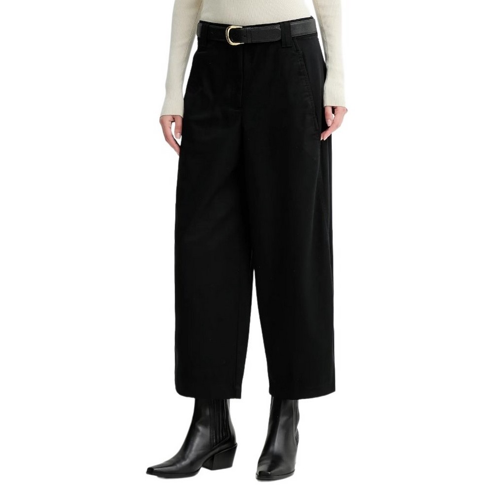 CALVIN KLEIN JEANS STRETCH COTTON TWILL BARREL LEG ΠΑΝΤΕΛΟΝΙ ΓΥΝΑΙΚΕΙΟ BLACK