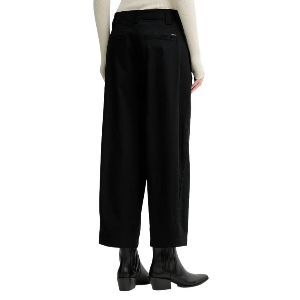 CALVIN KLEIN JEANS STRETCH COTTON TWILL BARREL LEG ΠΑΝΤΕΛΟΝΙ ΓΥΝΑΙΚΕΙΟ BLACK