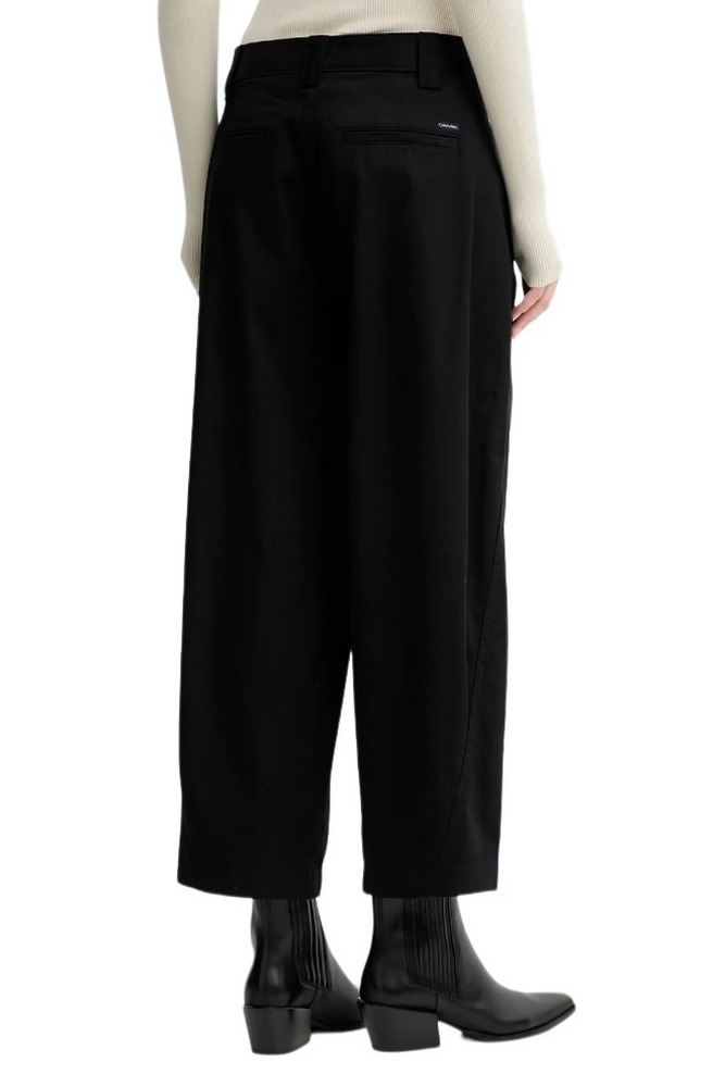 CALVIN KLEIN JEANS STRETCH COTTON TWILL BARREL LEG ΠΑΝΤΕΛΟΝΙ ΓΥΝΑΙΚΕΙΟ BLACK