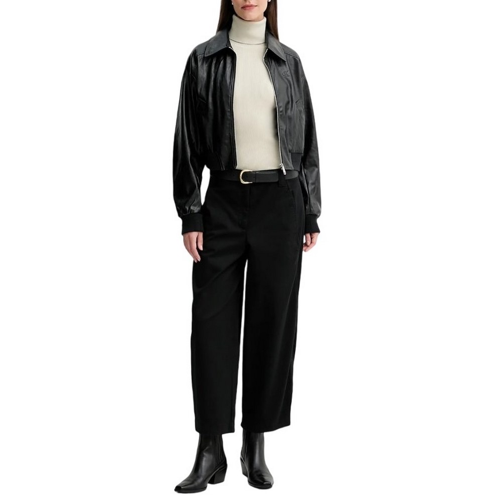 CALVIN KLEIN JEANS STRETCH COTTON TWILL BARREL LEG ΠΑΝΤΕΛΟΝΙ ΓΥΝΑΙΚΕΙΟ BLACK