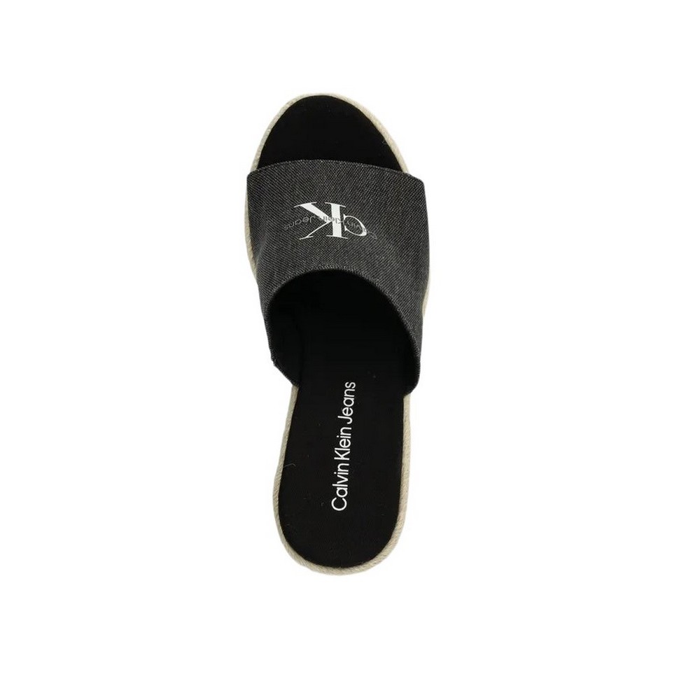 CALVIN KLEIN JEANS SLIDE WEDGE ROPE SANDAL ΠΛΑΤΦΟΡΜΑ ΓΥΝΑΙΚΕΙΑ BLACK