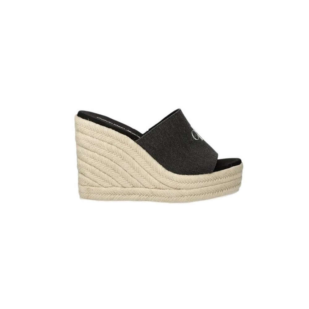 CALVIN KLEIN JEANS SLIDE WEDGE ROPE SANDAL ΠΛΑΤΦΟΡΜΑ ΓΥΝΑΙΚΕΙΑ BLACK