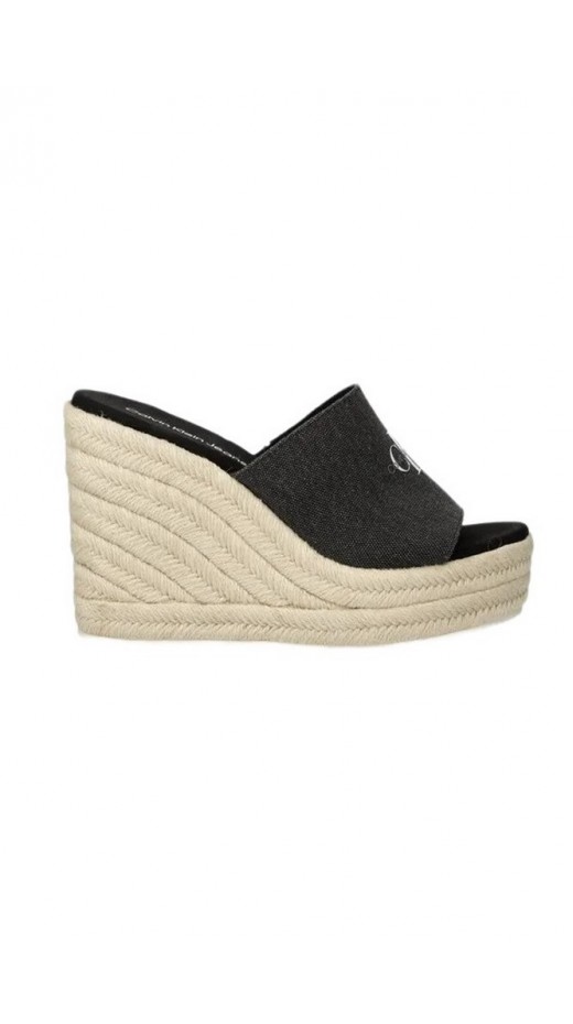 CALVIN KLEIN JEANS SLIDE WEDGE ROPE SANDAL ΠΛΑΤΦΟΡΜΑ ΓΥΝΑΙΚΕΙΑ BLACK