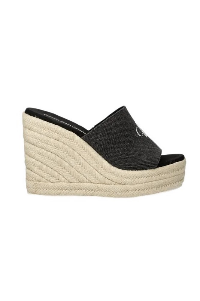 CALVIN KLEIN JEANS SLIDE WEDGE ROPE SANDAL ΠΛΑΤΦΟΡΜΑ ΓΥΝΑΙΚΕΙΑ BLACK