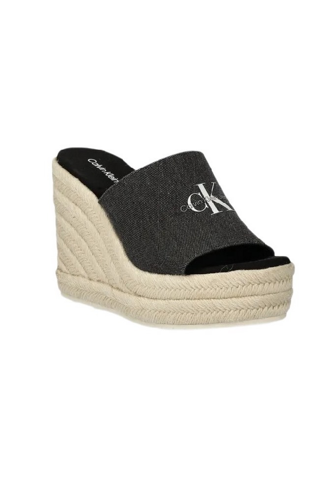 CALVIN KLEIN JEANS SLIDE WEDGE ROPE SANDAL ΠΛΑΤΦΟΡΜΑ ΓΥΝΑΙΚΕΙΑ BLACK