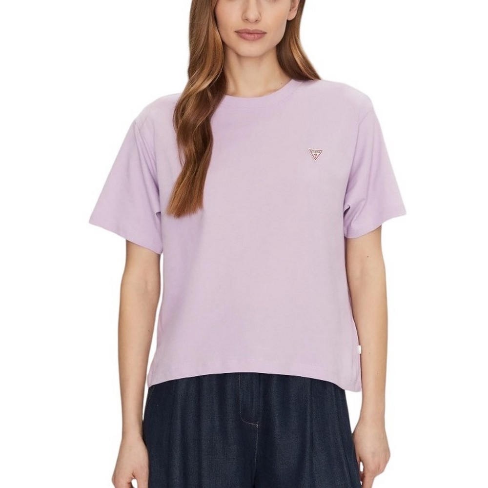 GUESS JEANS CN BOXY MINI TRIANG TEE T-SHIRT ΜΠΛΟΥΖΑ ΓΥΝΑΙΚΕΙΑ PURPLE