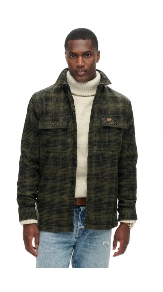 SUPERDRY D3 OVIN WOOL MILLER OVERSHIRT ΠΟΥΚΑΜΙΣΟ ΑΝΔΡΙΚΟ OLIVE