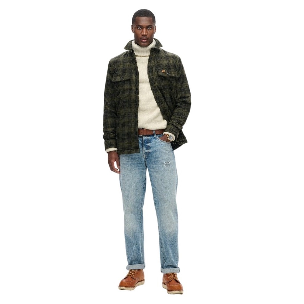 SUPERDRY D3 OVIN WOOL MILLER OVERSHIRT ΠΟΥΚΑΜΙΣΟ ΑΝΔΡΙΚΟ OLIVE