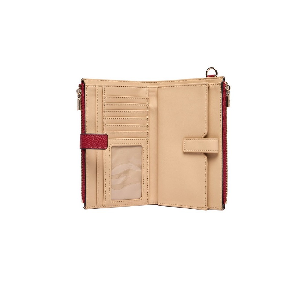 GUESS LAUREL II SLG DBL ZIP ORGNZR ΠΟΡΤΟΦΟΛΙ ΓΥΝΑΙΚΕΙΟ RED