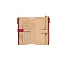 GUESS LAUREL II SLG DBL ZIP ORGNZR ΠΟΡΤΟΦΟΛΙ ΓΥΝΑΙΚΕΙΟ RED