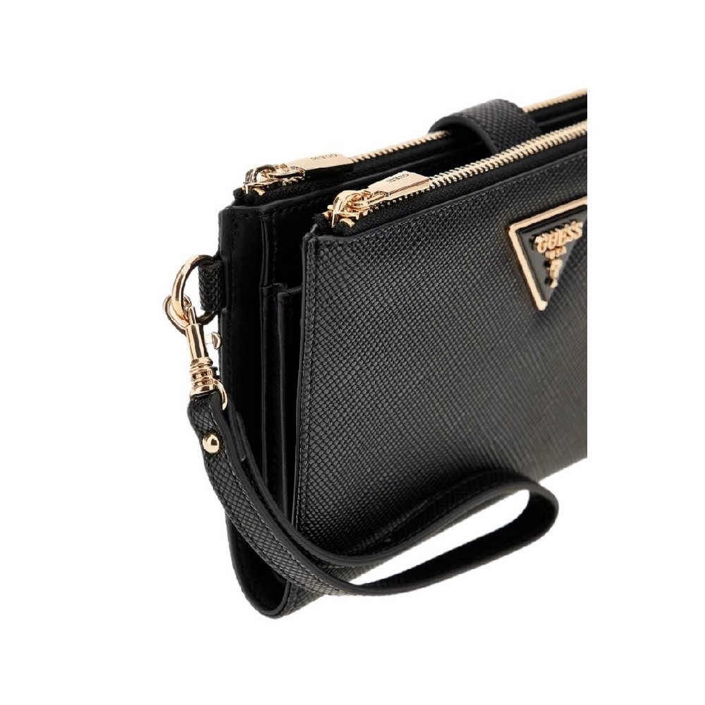 GUESS LAUREL II SLG DBL ZIP ORGNZR ΠΟΡΤΟΦΟΛΙ ΓΥΝΑΙΚΕΙΟ BLACK