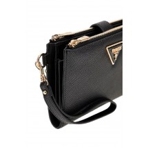 GUESS LAUREL II SLG DBL ZIP ORGNZR ΠΟΡΤΟΦΟΛΙ ΓΥΝΑΙΚΕΙΟ BLACK