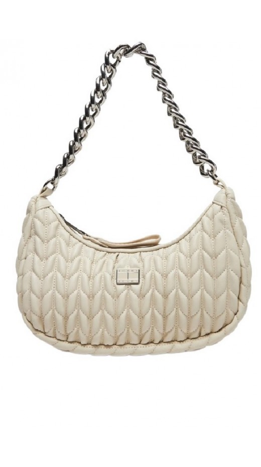 TOMMY JEANS ICONIC SHOULDER QUILTED ΤΣΑΝΤΑ ΓΥΝΑΙΚΕΙΑ OFF WHITE
