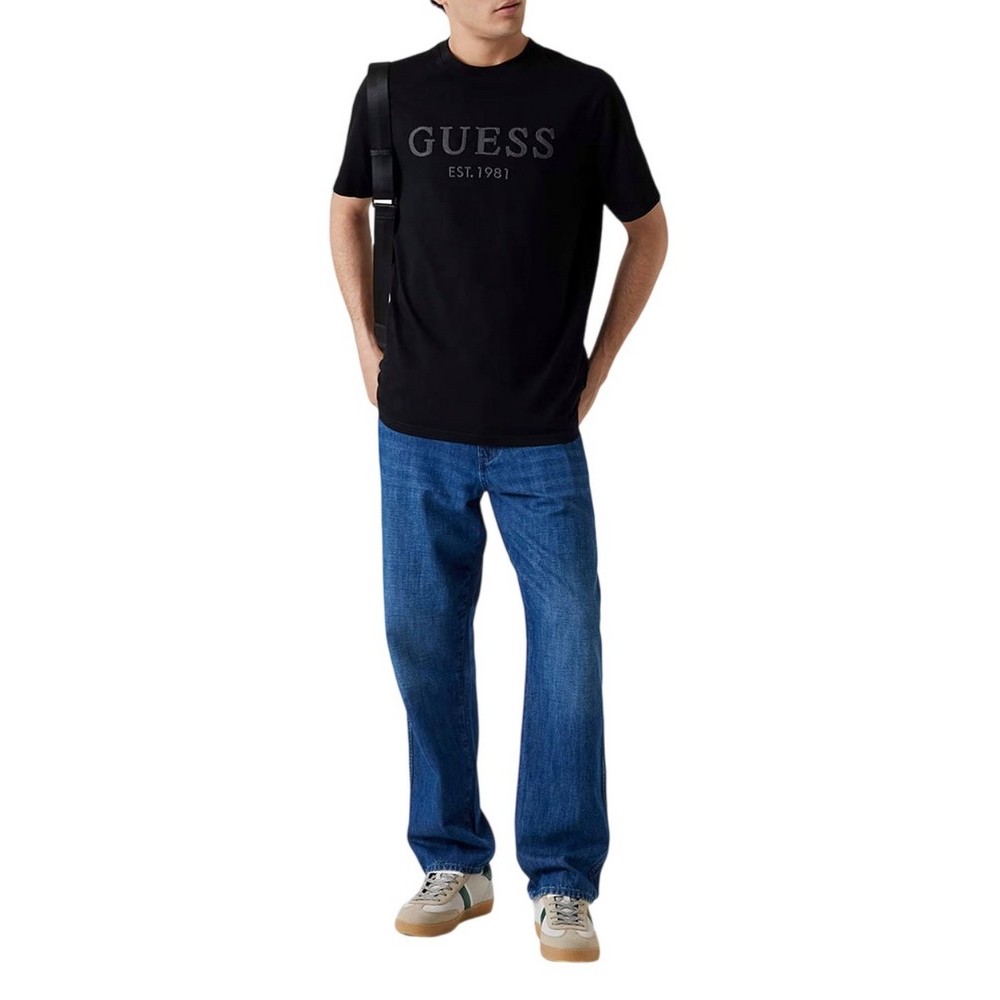 GUESS CN BOX LOGO TEE T-SHIRT ΜΠΛΟΥΖΑ ΑΝΔΡΙΚΗ BLACK