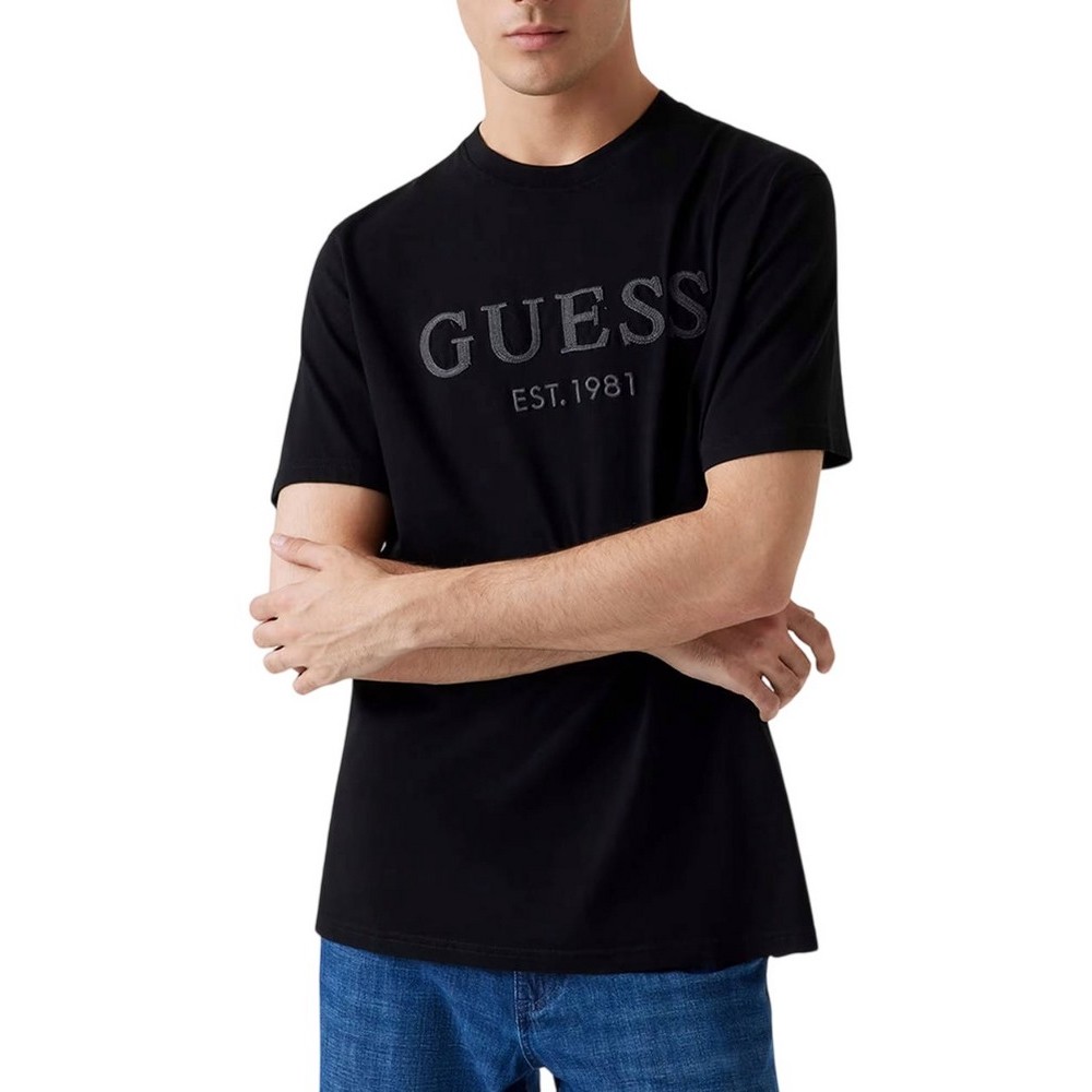 GUESS CN BOX LOGO TEE T-SHIRT ΜΠΛΟΥΖΑ ΑΝΔΡΙΚΗ BLACK