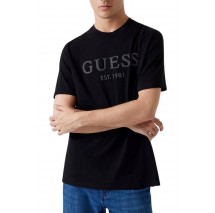 GUESS CN BOX LOGO TEE T-SHIRT ΜΠΛΟΥΖΑ ΑΝΔΡΙΚΗ BLACK