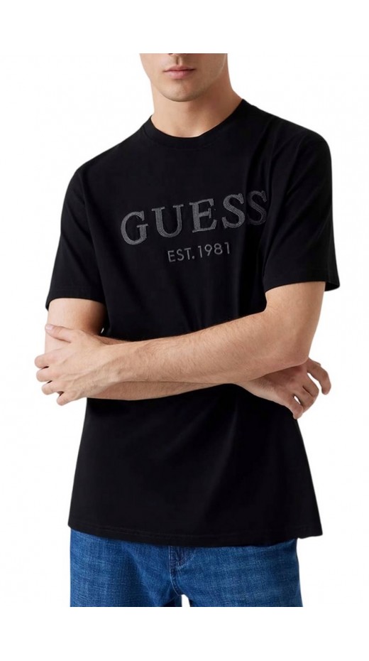 GUESS CN BOX LOGO TEE T-SHIRT ΜΠΛΟΥΖΑ ΑΝΔΡΙΚΗ BLACK