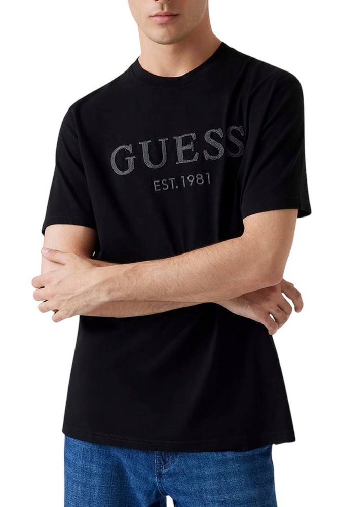 GUESS CN BOX LOGO TEE T-SHIRT ΜΠΛΟΥΖΑ ΑΝΔΡΙΚΗ BLACK