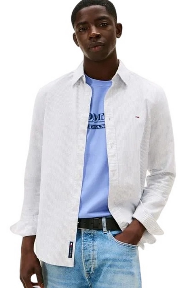 TOMMY JEANS SLIM STRIPE OXFORD SHIRT EXT ΠΟΥΚΑΜΙΣΟ ΑΝΔΡΙΚΟ CIEL
