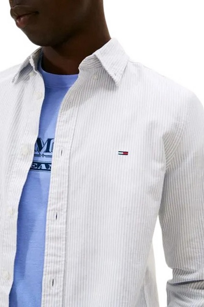TOMMY JEANS SLIM STRIPE OXFORD SHIRT EXT ΠΟΥΚΑΜΙΣΟ ΑΝΔΡΙΚΟ CIEL