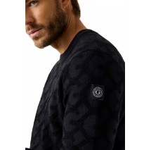 GUESS JOHN CN G CHAIN AO STITCH SWTR ΜΠΛΟΥΖΑ ΠΛΕΚΤΗ ΑΝΔΡΙΚΗ BLACK