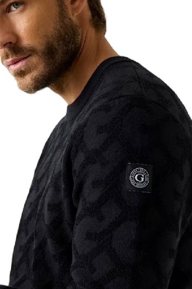 GUESS JOHN CN G CHAIN AO STITCH SWTR ΜΠΛΟΥΖΑ ΠΛΕΚΤΗ ΑΝΔΡΙΚΗ BLACK