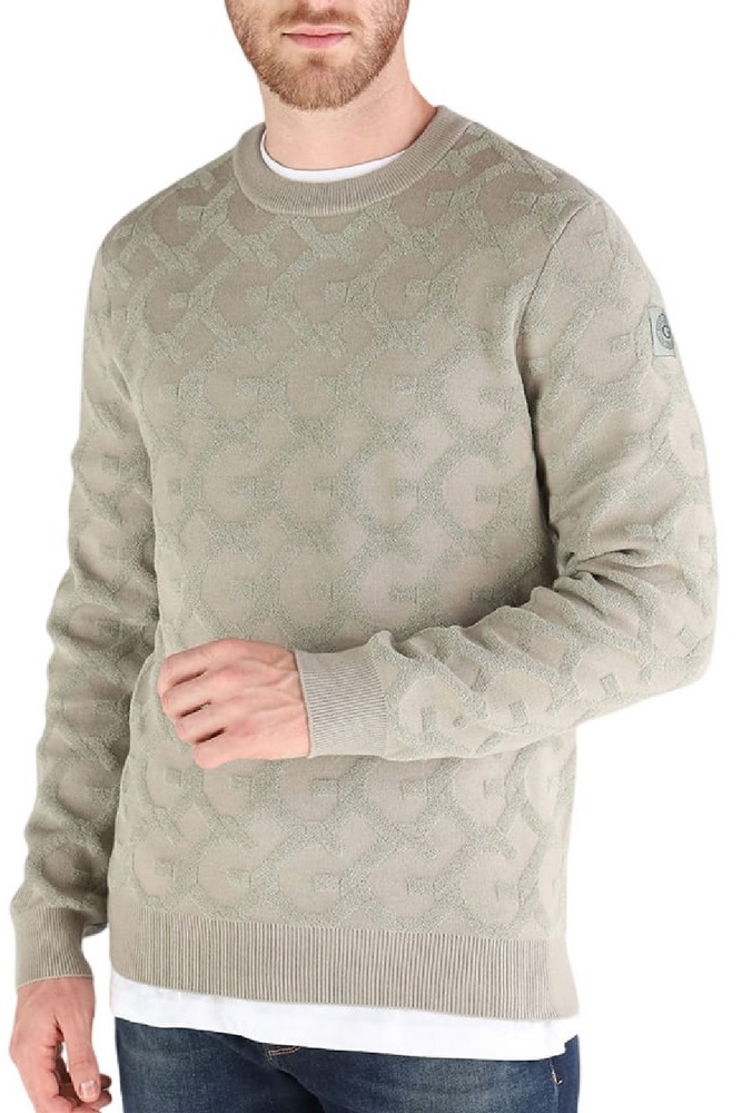 GUESS JOHN CN G CHAIN AO STITCH SWTR ΜΠΛΟΥΖΑ ΠΛΕΚΤΗ ΑΝΔΡΙΚΗ GREEN