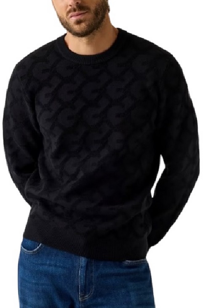 GUESS JOHN CN G CHAIN AO STITCH SWTR ΜΠΛΟΥΖΑ ΠΛΕΚΤΗ ΑΝΔΡΙΚΗ BLACK