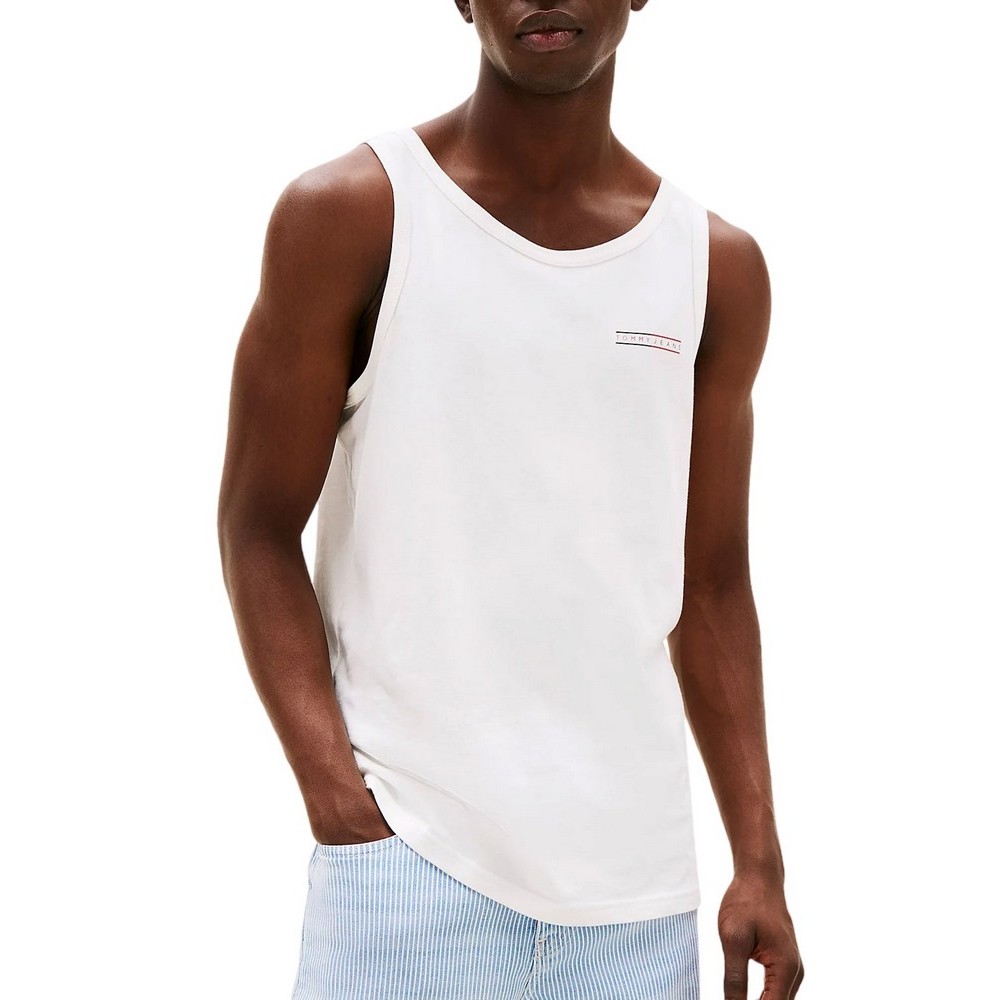 TOMMY JEANS SLIM ENTRY GRAPHIC TANK EXT ΑΜΑΝΙΚΗ ΜΠΛΟΥΖΑ ΑΝΔΡΙΚΗ ECRU