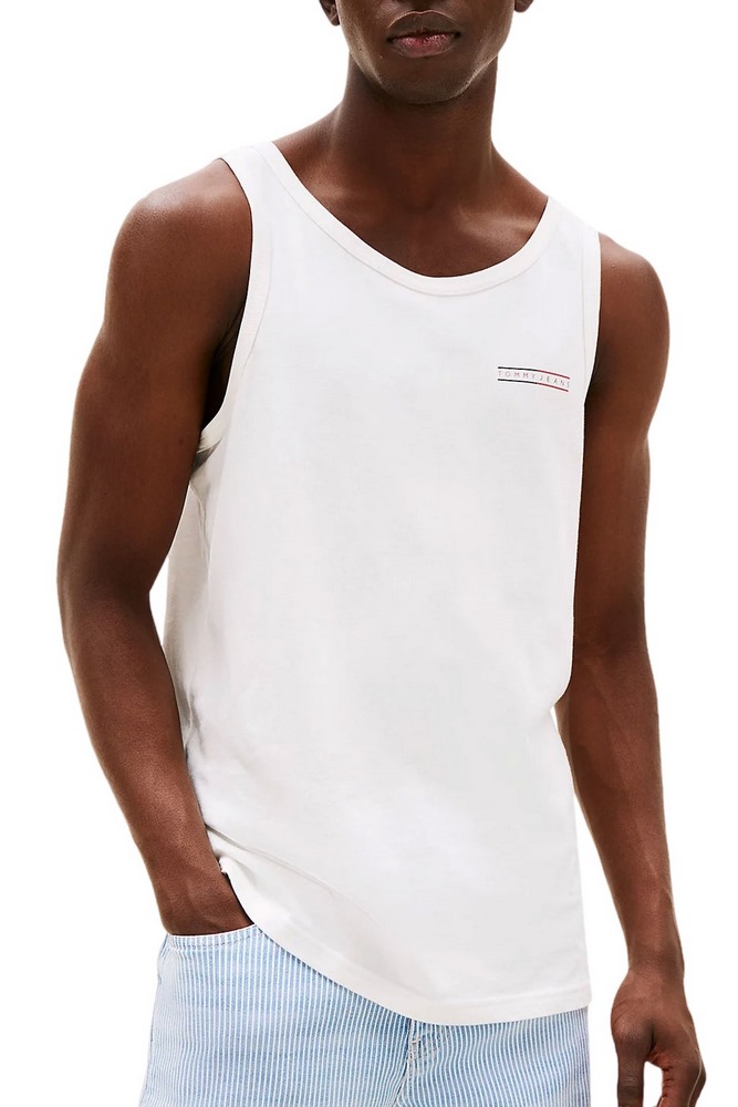 TOMMY JEANS SLIM ENTRY GRAPHIC TANK EXT ΑΜΑΝΙΚΗ ΜΠΛΟΥΖΑ ΑΝΔΡΙΚΗ ECRU